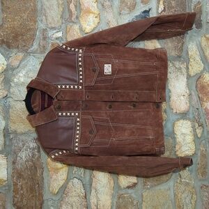 Chevignon Westerns leather cowgirl jacket